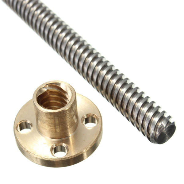 Machifit 400mm T8 Lead Screw | 8mm Thread 2mm Pitch with Copper Nut - Image 2
